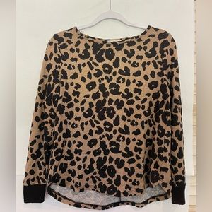 Pink Clover Leopard Print Sweater - Small Petite